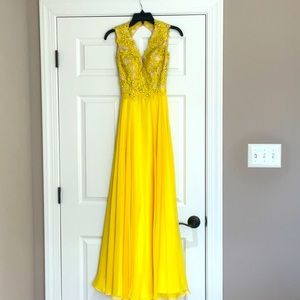 Yellow evening gown